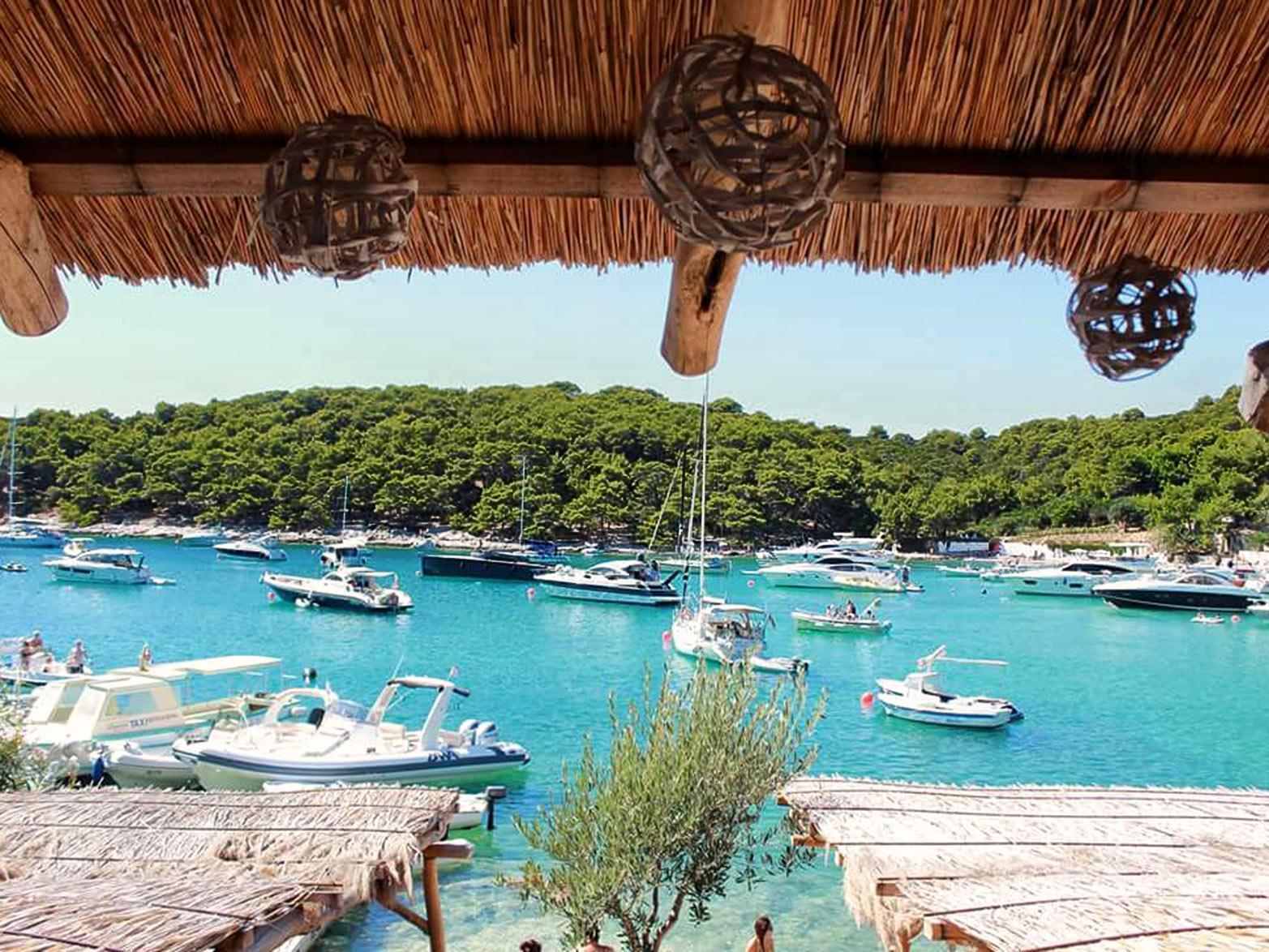 Famous Palmižana beach on the Pakleni islands
